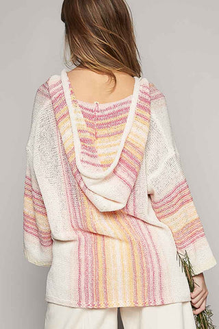 Perfect Mix Stripe Hooded Top