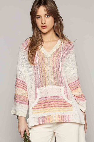 Perfect Mix Stripe Hooded Top