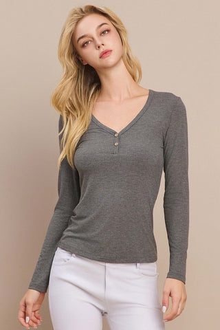 FINAL SALE: Fashion Errand V Neck Button Top