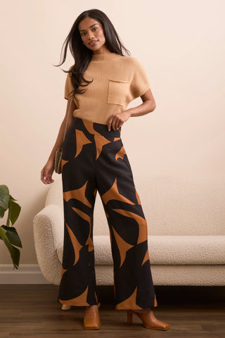 TRIBAL The Lila Abstract Flare Leg Pants