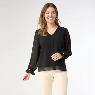 Perla Pearl Accent Blouse