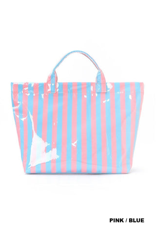 Striped Beach Tote Bag