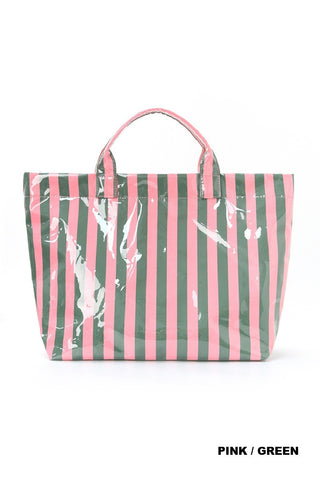 Striped Beach Tote Bag