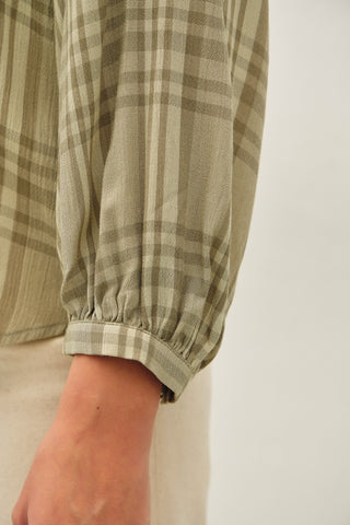 Plaid Poetry Peasant Blouse