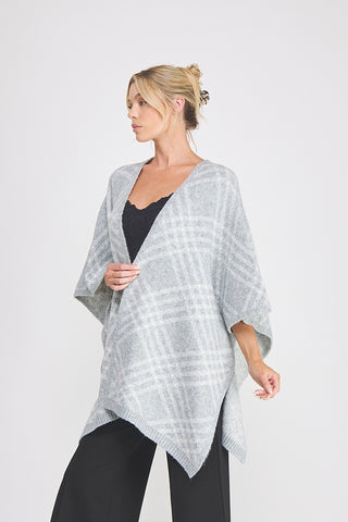 Fireside Plaid Fringe Poncho