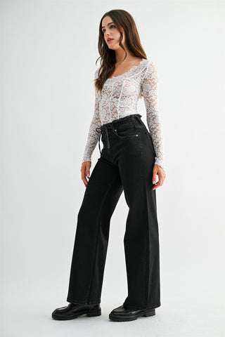 MICA DENIM: After Dark Wide Leg Jeans