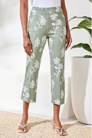 Polished yet comfortable, these TRIBAL pull-on capri pants are designed to move with you while keeping a sleek, tailored look. Crafted in stretch bengaline fabric, they feature a straight, cropped leg and a smooth pull-on waistband for effortless wear. The subtle floral print adds just the right touch of personality, making them perfect for everyday styling or dressing up with ease.

Details:

Straight, cropped leg

25" inseam

Pull-on waistband

Front pockets

Stretch bengaline fabric

Lightweight 