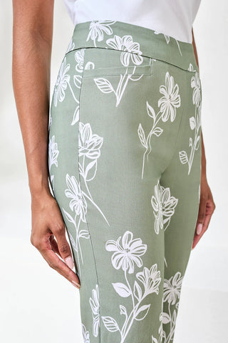 Tribal Printed Bengaline Pull-On Capri Pants