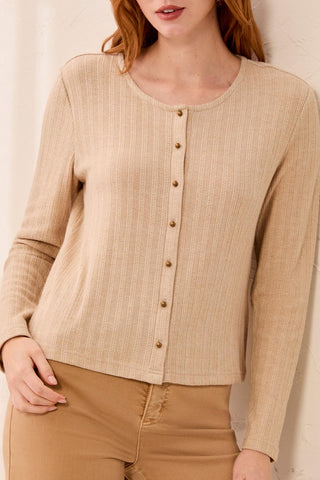 TRIBAL Long Sleeve Crew Cardigan