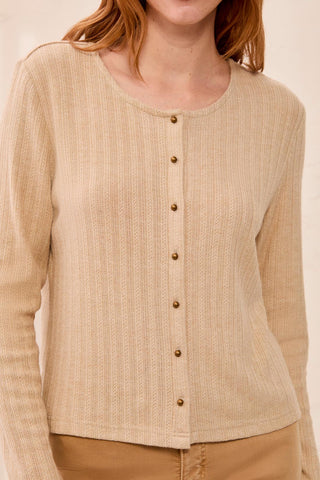 TRIBAL Long Sleeve Crew Cardigan
