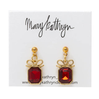 Ruby Red Dangle Earrings