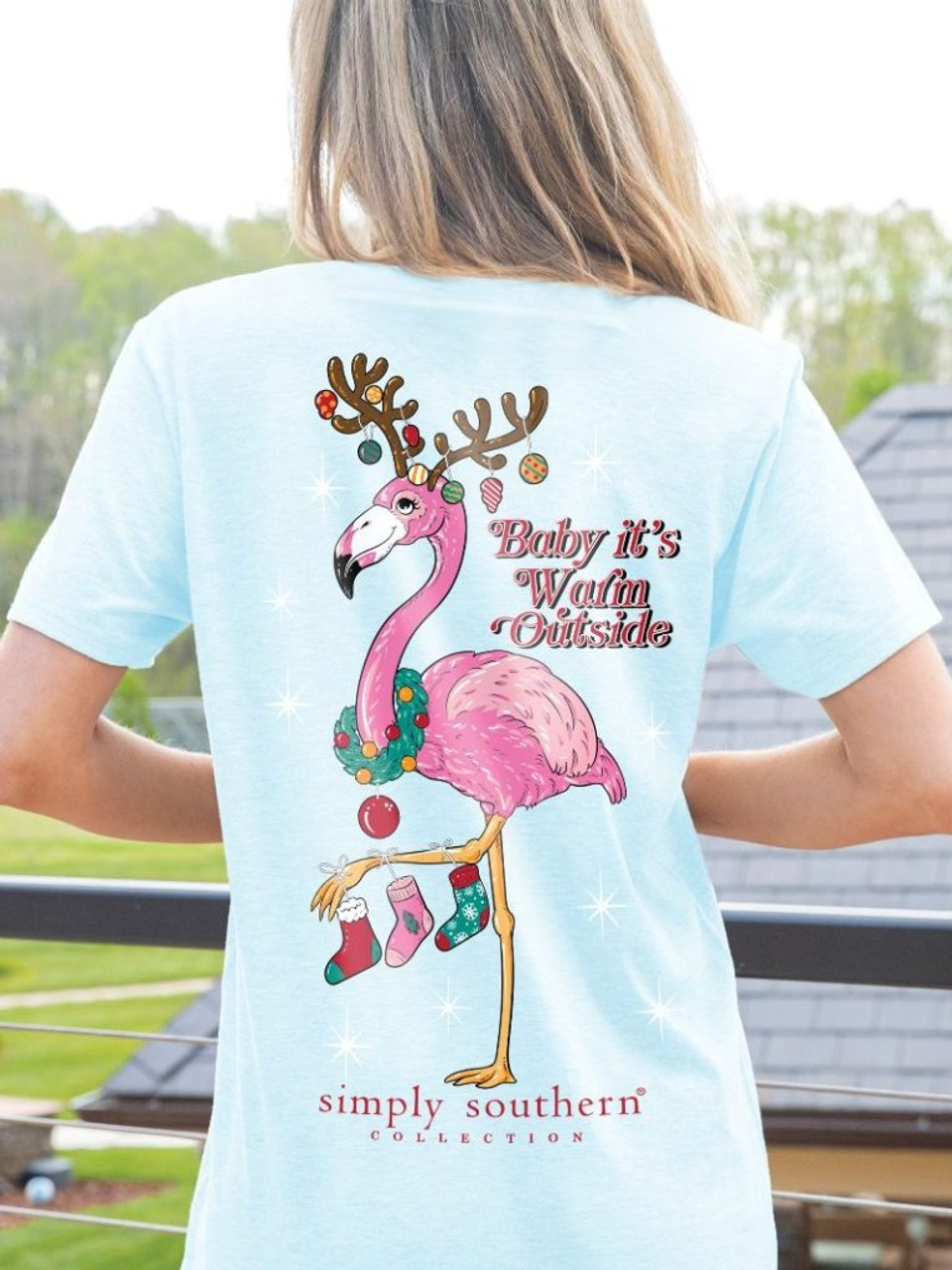 Simply Southern Baby It's Warm Flamingo Shirt