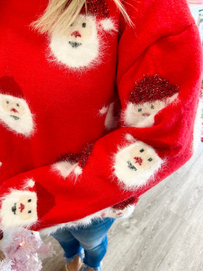 Fuzzy Santa Holiday Sweater