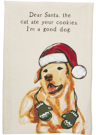 Painted Holiday Dog Towel