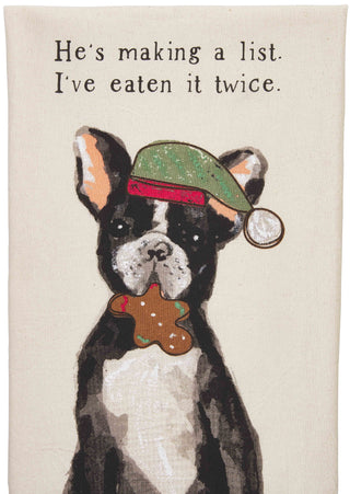 Painted Holiday Dog Towel