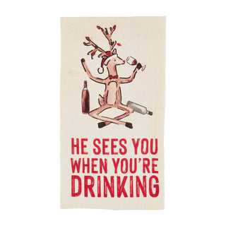 Drinking Funny Holiday Dish Towels