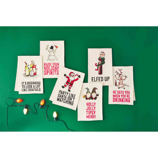 Drinking Funny Holiday Dish Towels