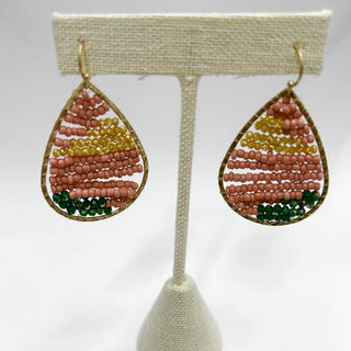 Seeded Bead Teardrop Earrings