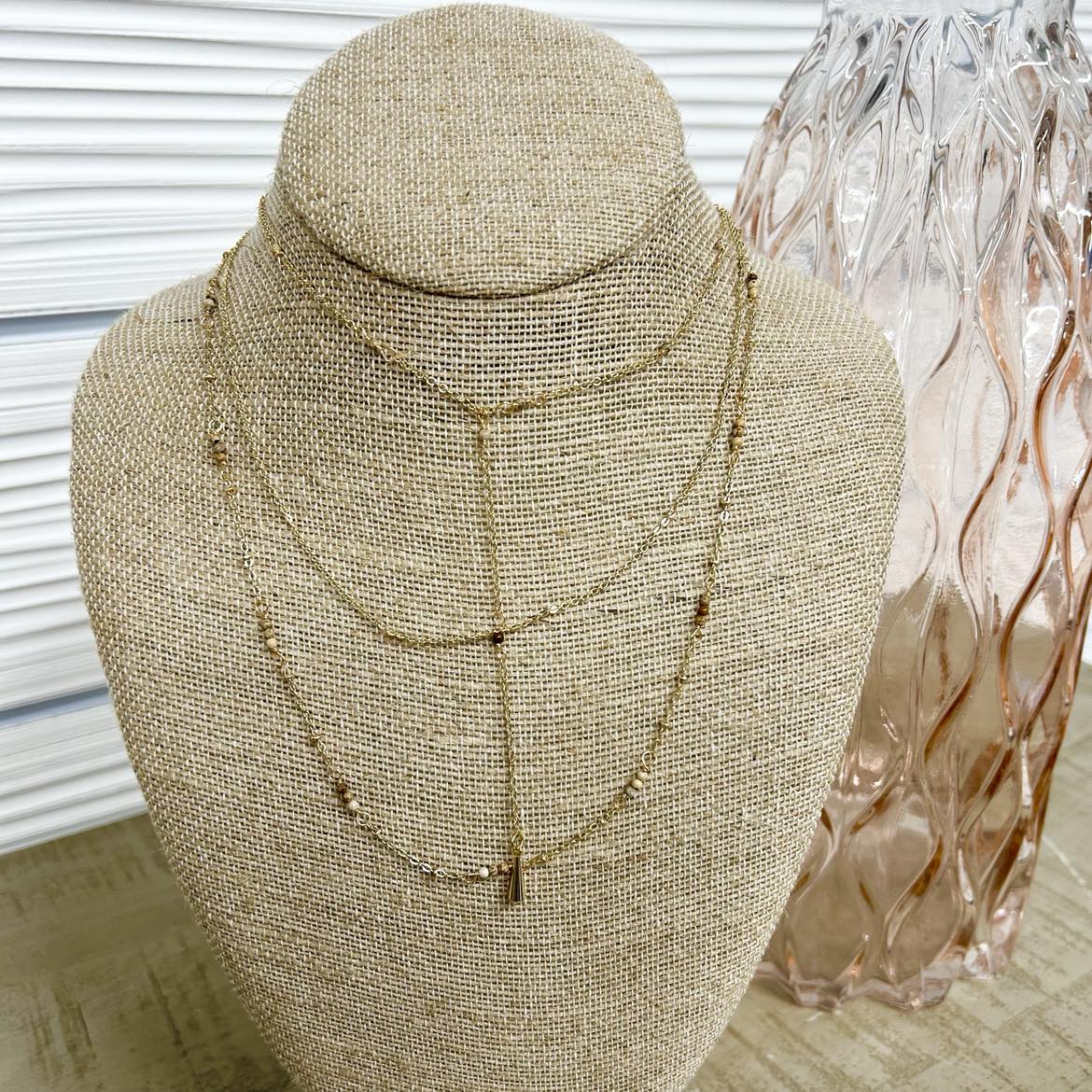Dainty Layered Weight Drop Necklace