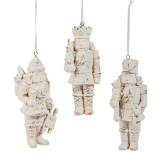 Nutcracker White Wash Ornaments
