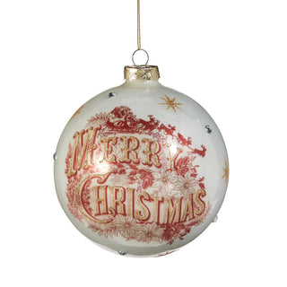 Vintage Merry Christmas Ball Ornament-5"
