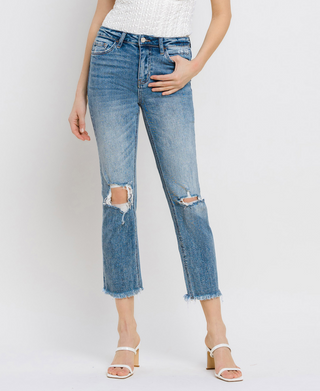 Vervet Happy Dance HR Distressed Crop Jean