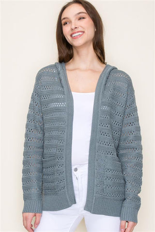 Perfect Sophistication Hooded Knit Cardigan