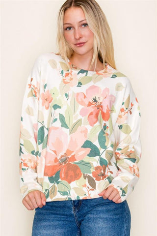 Shop Right Here Floral Sweater