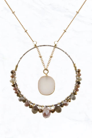 Natural Stone With Tassel Necklace