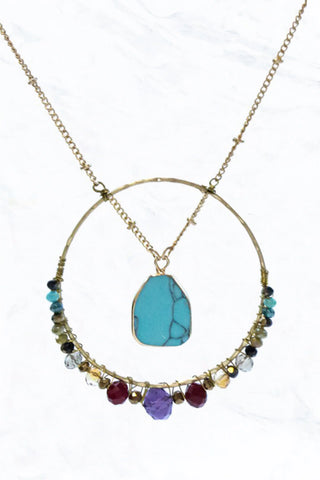 Natural Stone With Tassel Necklace