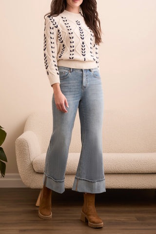 TRIBAL Brooke Cuffed Palazzo Jeans