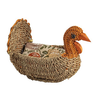 Woven Turkey Bread Basket Set