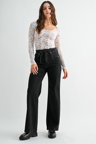 MICA DENIM: After Dark Wide Leg Jeans