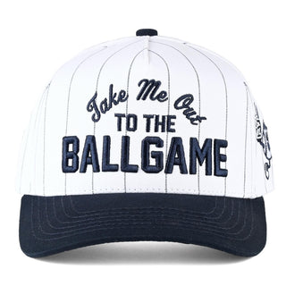 Game day just got even cuter ⚾ Our Take Me Out To The Ballgame Trucker Hat is the perfect accessory for baseball season, stadium nights, and casual everyday outfits. Featuring bold embroidered lettering with a sporty pinstripe design, this hat brings the perfect mix of trendy and playful style.

DETAILS:
• Embroidered “Take Me Out To The Ballgame” design
• Classic trucker hat style
• Adjustable snapback closure
• Lightweight comfortable fit
• Pinstripe baseball-inspired detailing
• Perfect for baseball game
