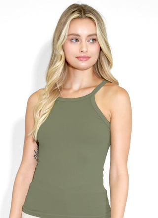 High Neck Ribbed Tank