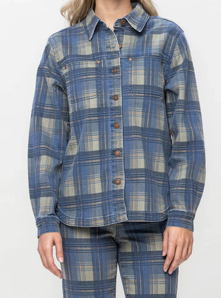 JB Plaid Denim Shacket