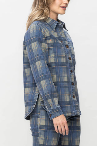 JB Plaid Denim Shacket