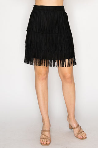 Something To See Fringe Skirt