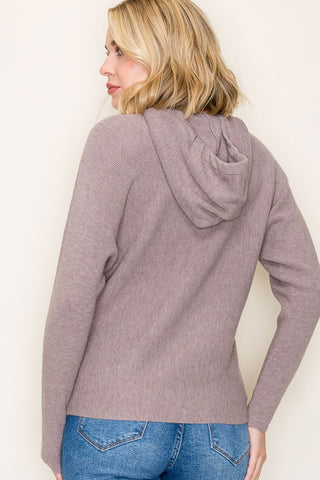 Cozy On Up Waffle Hooded Pullover Top