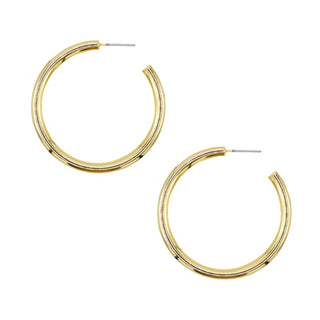 Round Gold Dipped Hoop Earrings