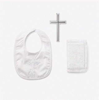 Boys' Bible, Cross, & Bib Christening Gift Set