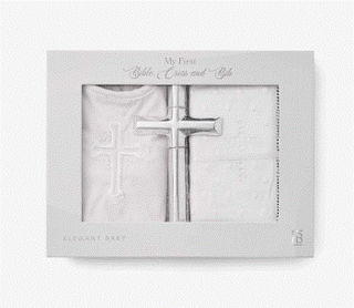 Boys' Bible, Cross, & Bib Christening Gift Set