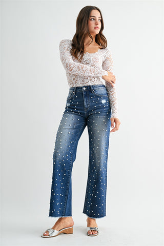 MICA DENIM: Midnight Pearl Jeans