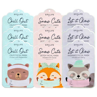 Christmas Holiday Gift Tags Facial Masks Bundle 9 Pack