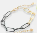 Half Enamel Paperclip Chain Bracelet