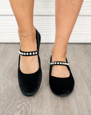 Tea Time Flats - Black Velvet