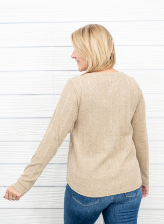 Pursuing Sweetness Ribbed Henley Top