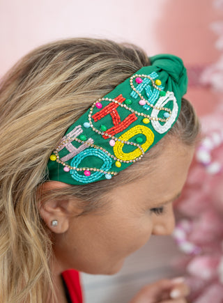 Holiday Ho, Ho, Ho Beaded Headband