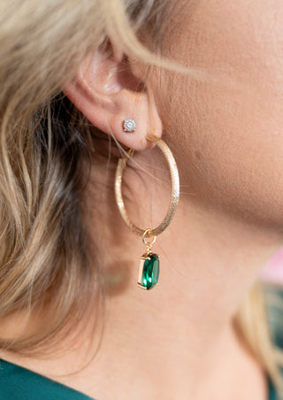 Define Glamour Jewel Charm Hoop Earring