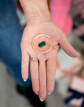 Define Glamour Jewel Charm Hoop Earring